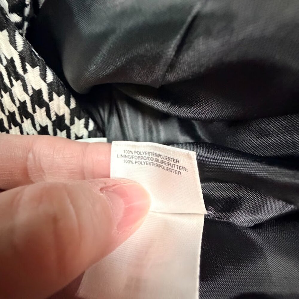 Kasper Chic Designer Black White Houndstooth Blazer/Suit Jacket Sz 18- Classic - Picture 6 of 9